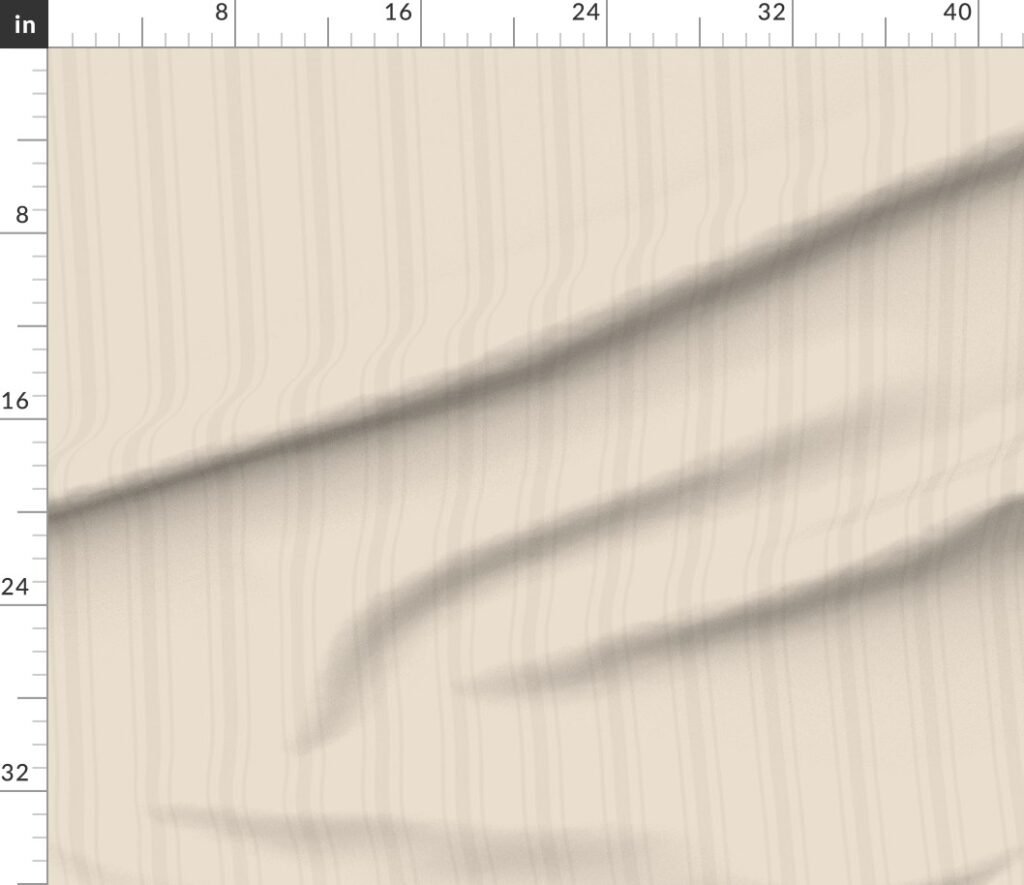 Tonal Soft Cream Tailored Ticking Stripe Cottage Farmhouse Wide Strip Fabric design