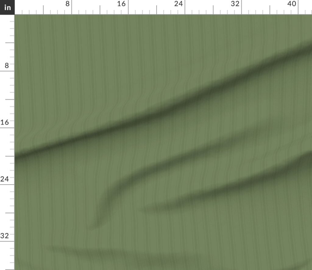 Tonal Olive Green Tailored Ticking Stripe Cottage Farmhouse Small Sca Fabric design