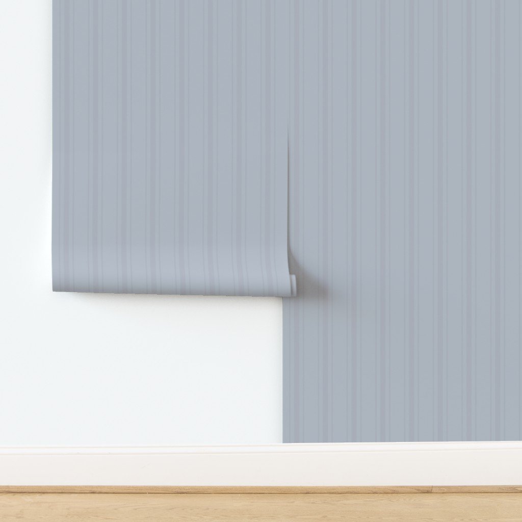 Tonal Cool Gray Tailored Ticking Stripe Cottage Farmhouse Wide Stripe Wallpaper design