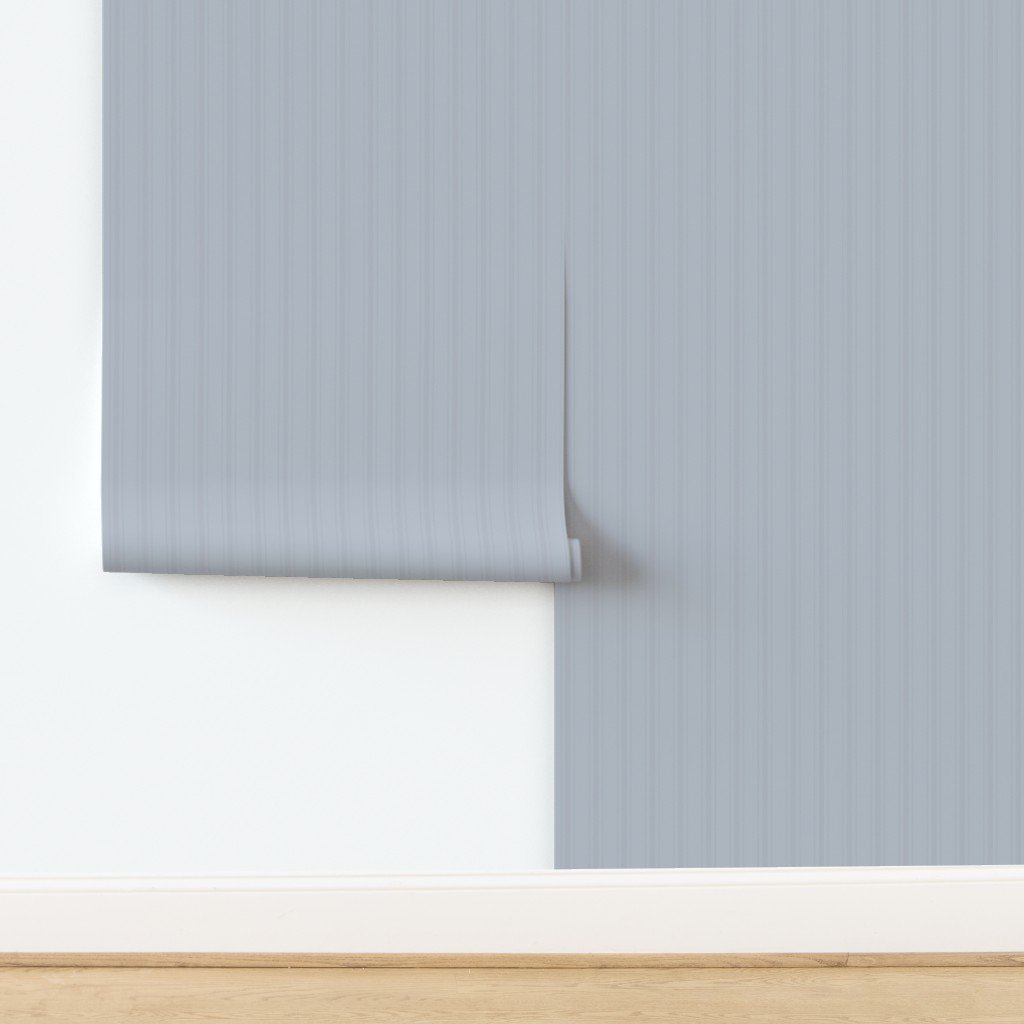 Tonal Cool Gray Tailored Ticking Stripe Cottage Farmhouse Small Scale Wallpaper design