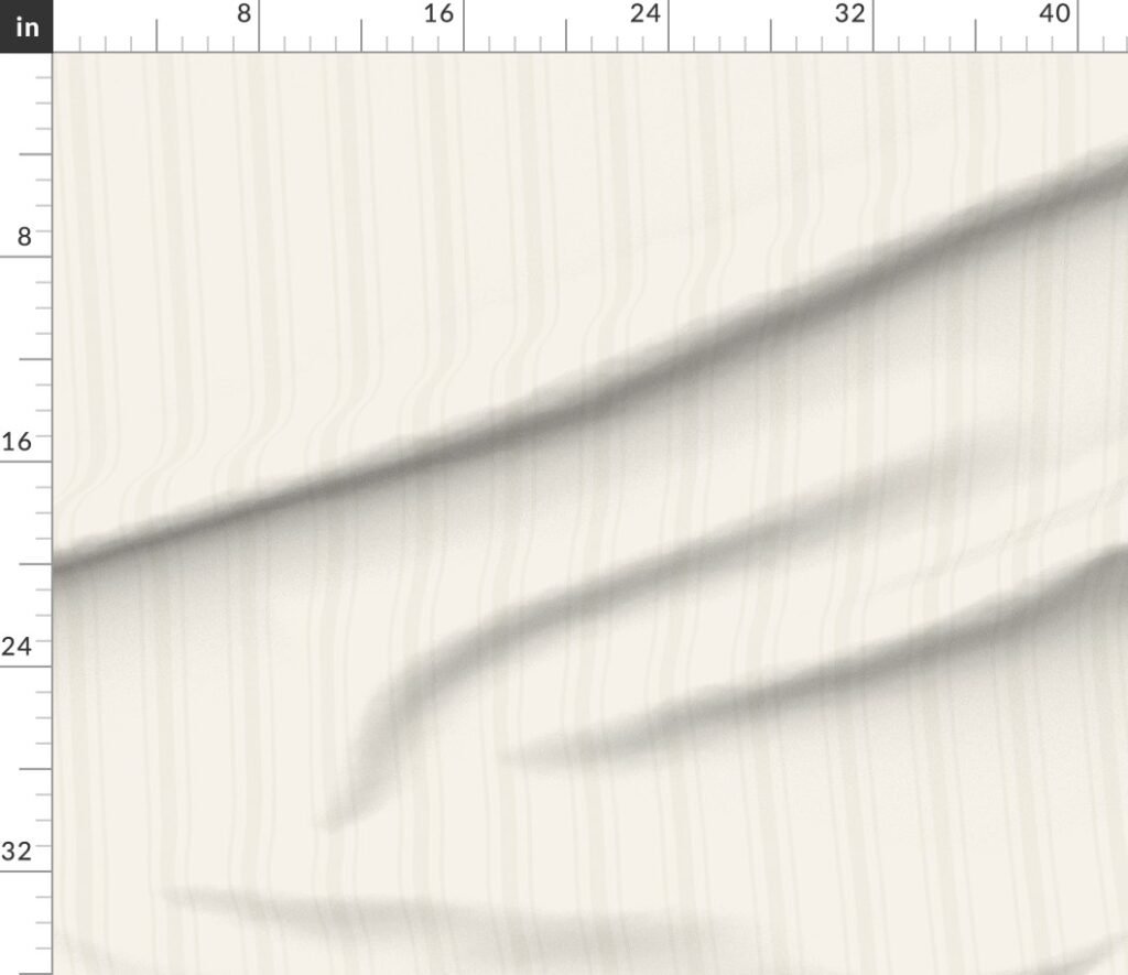 Tonal Soft Cream Tailored Ticking Stripe Cottage Farmhouse Wide Strip Fabric design