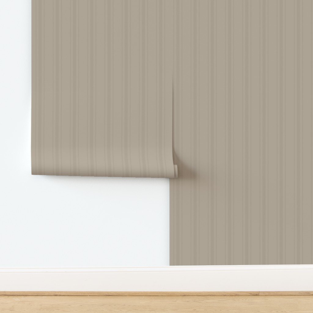 Tonal Taupe Tailored Ticking Stripe Cottage Farmhouse Wide Stripe Wal Wallpaper design