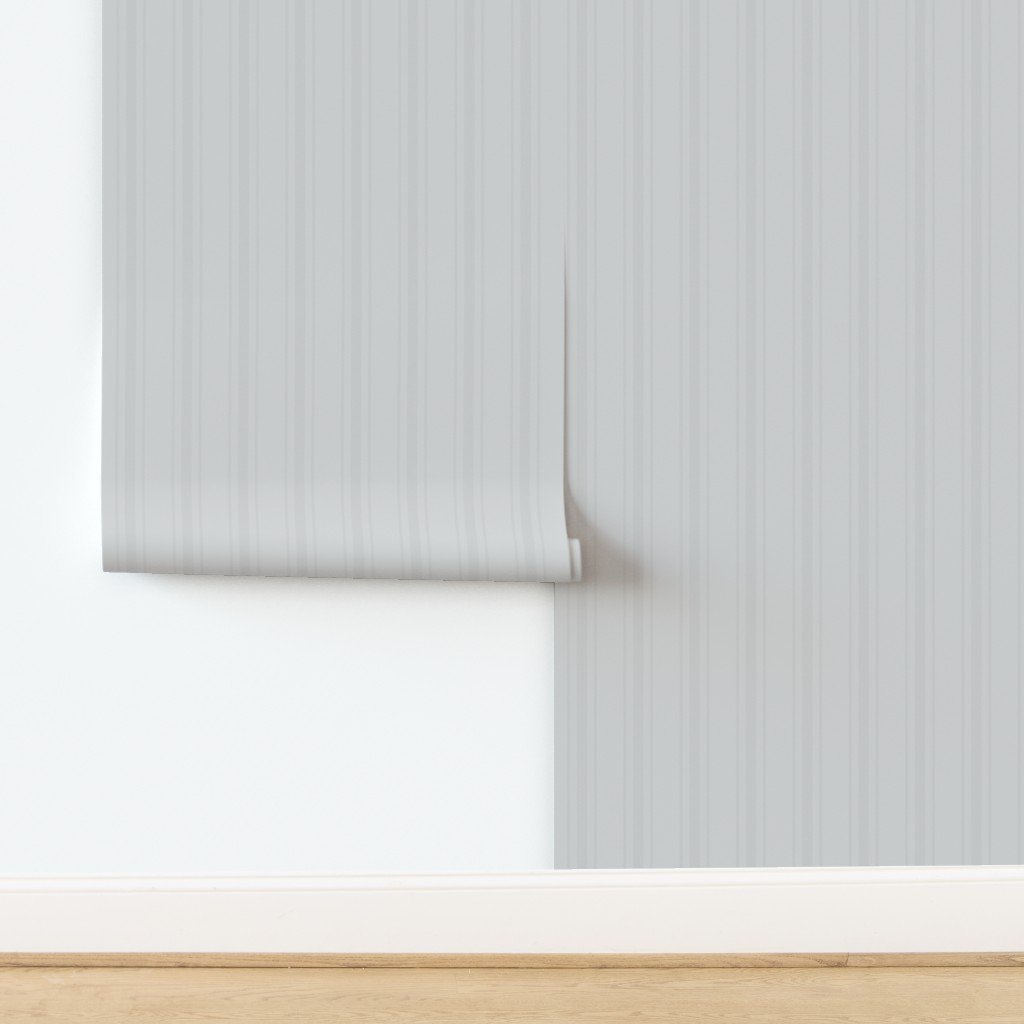 Tonal Dove Gray Tailored Ticking Stripe Cottage Farmhouse Wide Stripe Wallpaper design