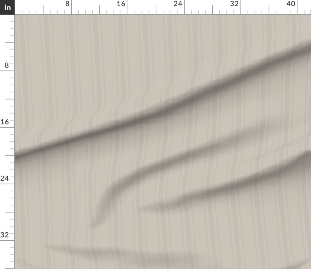 Tonal Greige Tailored Ticking Stripe Cottage Farmhouse Wide Stripe Fabric design