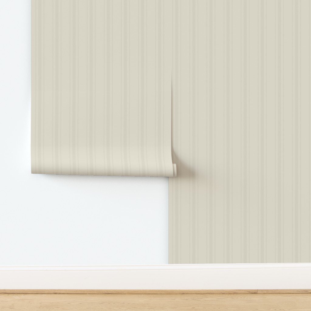 Tonal Oatmeal Tailored Ticking Stripe Cottage Farmhouse Wide Stripe W Wallpaper design