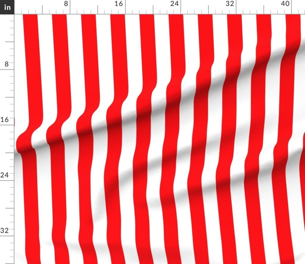 Circus Red 2" Wide Cabana Stripes Fabric design