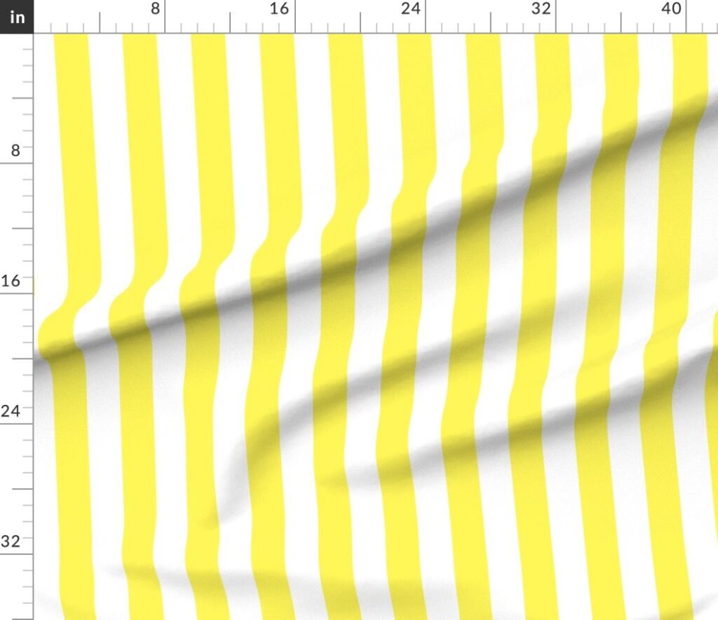 Lemon Yellow 2 inch Wide Cabana Stripes Fabric design